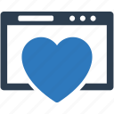 browser, favorite, heart, love, web
