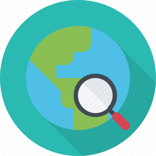 Find, geography, global, globe, magnifier, research, search icon - Download on Iconfinder