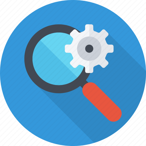 Engine, gear, information, intelligent, magnifying, search icon - Download on Iconfinder