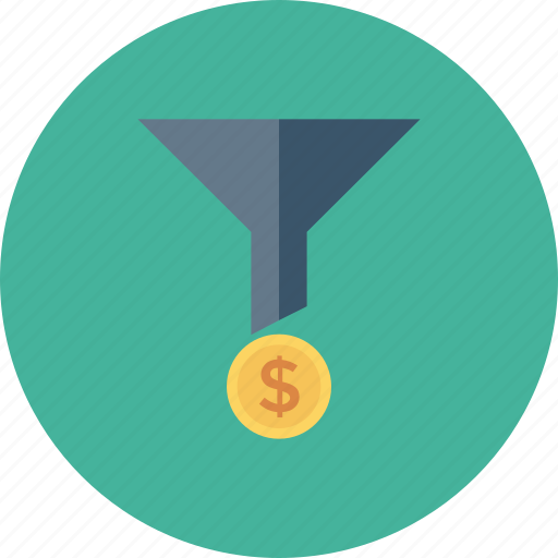 Coin, conversion, filter, funnel, money icon - Download on Iconfinder