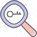 key, search, find, magnifier, seo