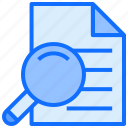 document, file, research, magnifier