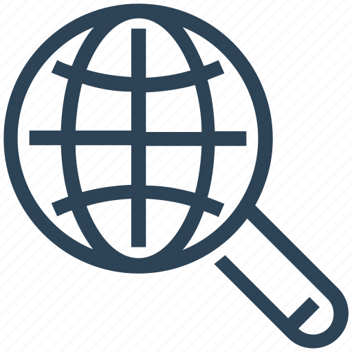 Find, global, magnify glass, search, seo, web, worldwide icon - Download on Iconfinder