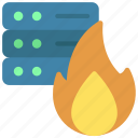 server, fire, flames