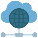 single, cloud, network, globe, grid, computing