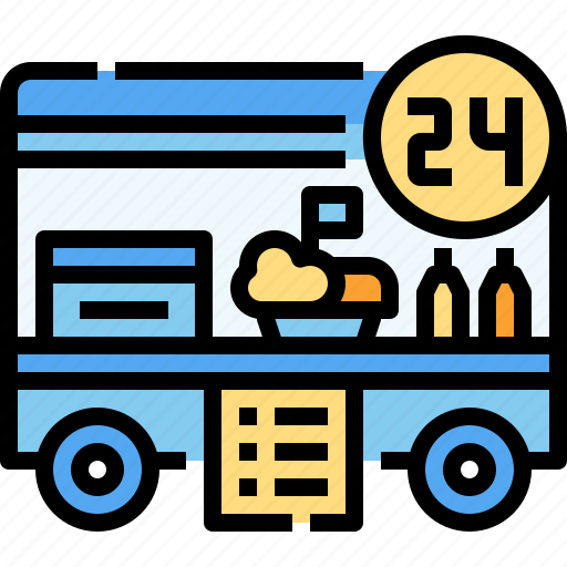 Food, truck, street, van, hours, service icon - Download on Iconfinder