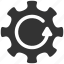 cog, engine, gear, rotate direction, rotation, settings, system tools 