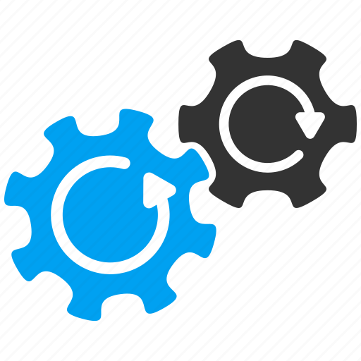 Cog rotation, cogwheel, gear mechanism, gears, rotate direction, settings, system tools icon - Download on Iconfinder