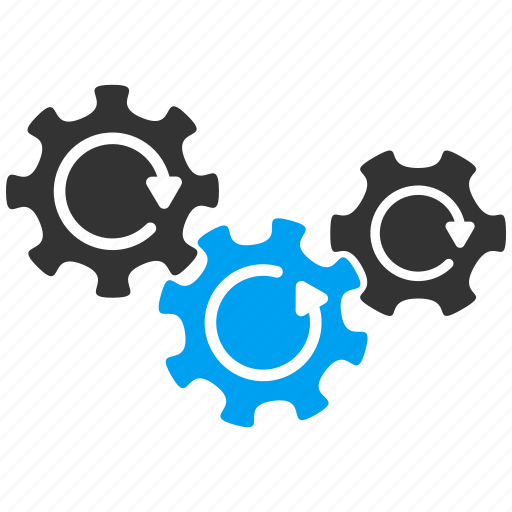 Cog rotation, cogwheel, gear mechanism, gears, rotate direction, system tools, transmission icon - Download on Iconfinder