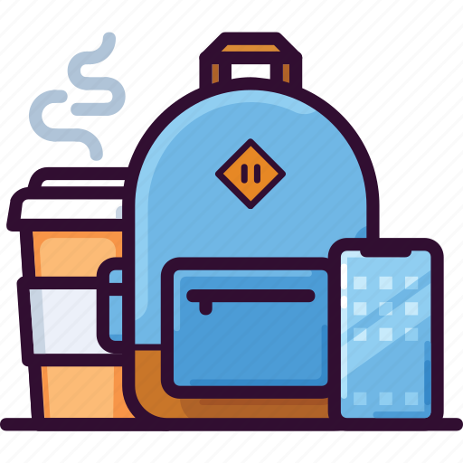 Backpack, bag, business, coffee, cup, mobile, phone icon - Download on Iconfinder