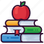 apple, books, education, learning, library, read, school 