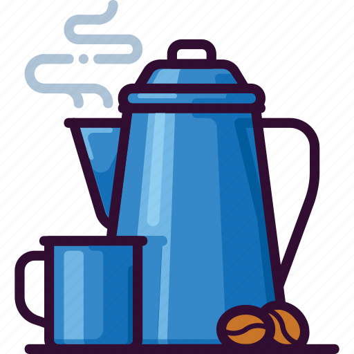 Bean, beverage, cafe, coffee, hot, mug, percolator icon - Download on Iconfinder