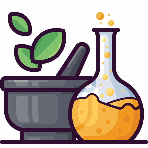 Flask, medicine, mortar, pestle, pharmacy, science, treatment icon - Download on Iconfinder