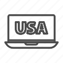 usa, laptop, flag, america, united, computer, concept, technology