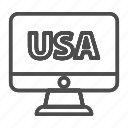 usa, laptop, flag, america, united, computer, monitor, concept