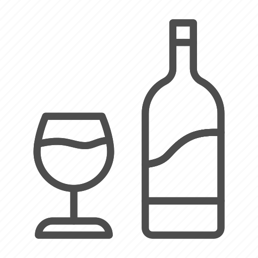 Bottle, wine, glass, drink, alcohol, isolated, bar icon - Download on Iconfinder