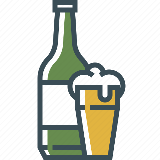 Beer bottle, beer foam, beer glass, outline icon - Download on Iconfinder