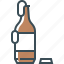 beer bottle, bottle, brown, outline 