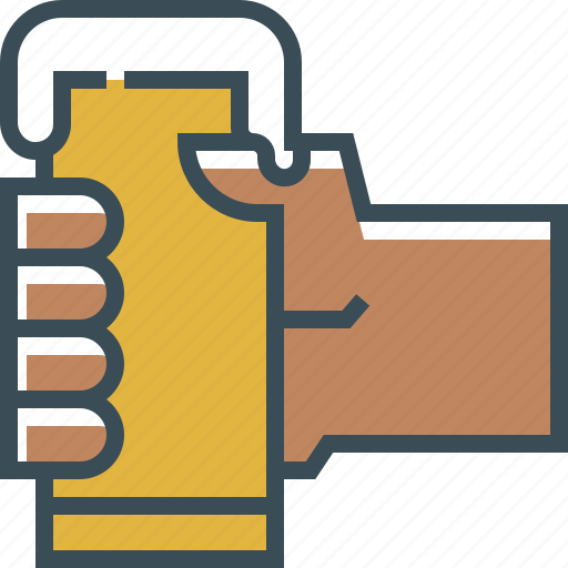Beer, drink, glass, hand, outline icon - Download on Iconfinder