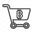 bitcoin, money, finance, payment, shopping, cart, supermarket, delivery