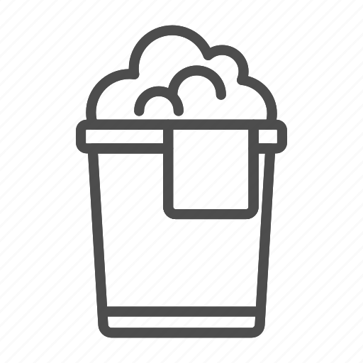Bucket, container, handle, pail, clean, water, foam icon - Download on Iconfinder