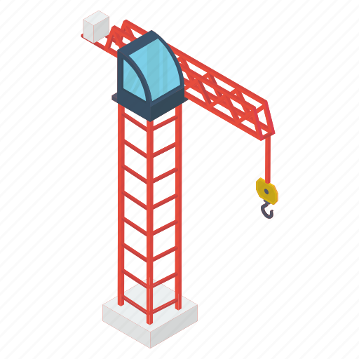 Crane machine, material lifter, pulley crane, tower crane, weight holder icon - Download on Iconfinder