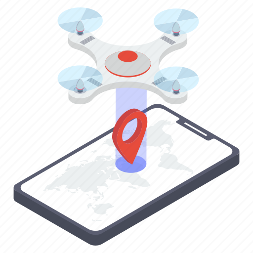 Gps, mobile location, navigation, quadcopter, quadcopter location icon - Download on Iconfinder