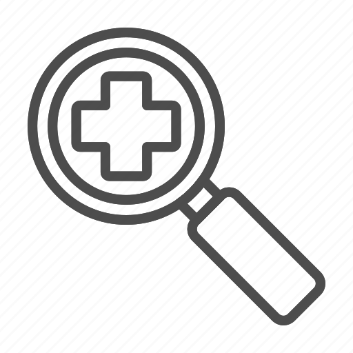 Search, health, hospital, magnifier, medical, magnifying, glass icon - Download on Iconfinder