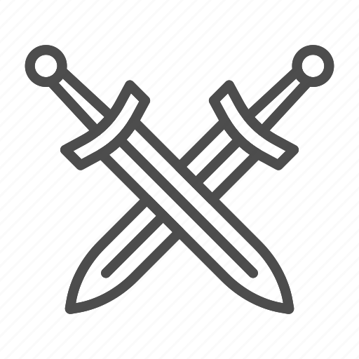 Sword, medieval, weapon, blade, crossed, battle, game icon - Download on Iconfinder