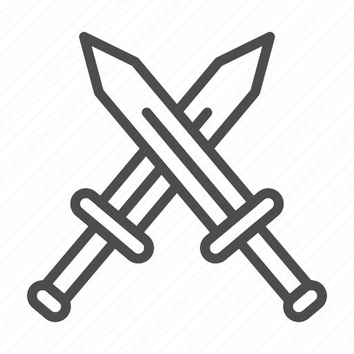 Sword, medieval, weapon, blade, crossed, battle, game icon - Download on Iconfinder