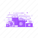 bitcoin, wallet, cash, currency, exchange, payment
