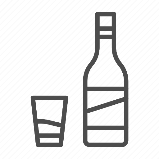 Vodka, glass, alcohol, bottle, liquid, object, bar icon - Download on Iconfinder