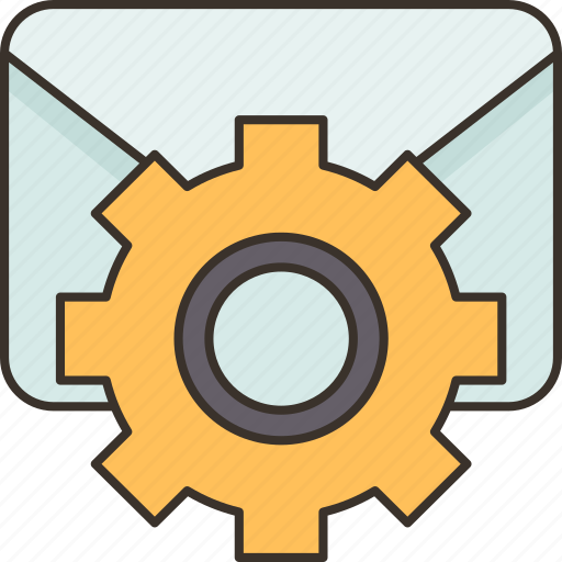 Message, gear, communication, transmission, text icon - Download on Iconfinder
