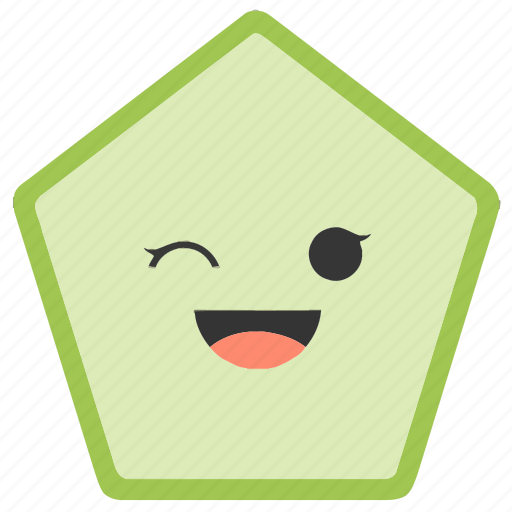 Emoji, emoticons, face, pentagon, shapes, smiley, wink icon - Download on Iconfinder