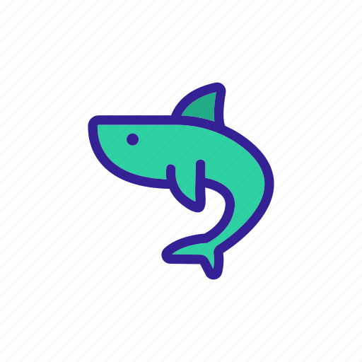Contour, fish, sea, shark, white icon - Download on Iconfinder
