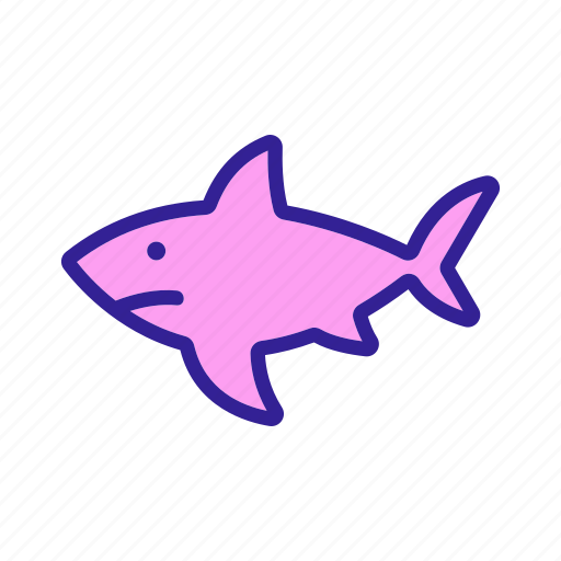 Contour, fish, sea, shark, white icon - Download on Iconfinder