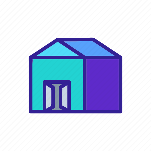 Building, construction, doors, garage, open, shed, storaging icon - Download on Iconfinder