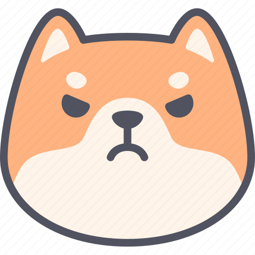 Angry, dog, emoticon, shiba inu, emoji, expression, feeling icon - Download on Iconfinder