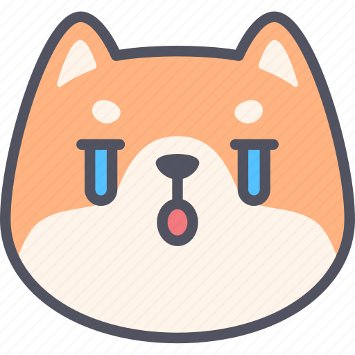 Cry, dog, shiba inu, emoji, emotion, expression, feeling icon - Download on Iconfinder