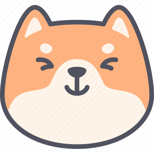Happy, dog, emoticon, shiba inu, emoji, feeling, face icon - Download on Iconfinder