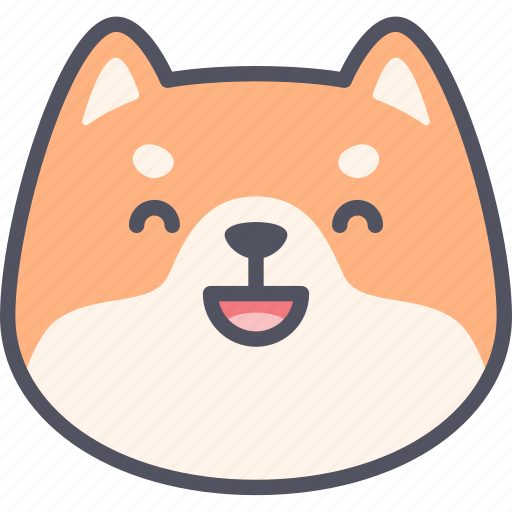 Laughing, dog, shiba inu, emoji, emotion, expression, feeling icon - Download on Iconfinder