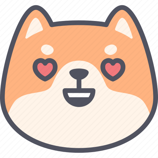 Love, dog, shiba inu, emoji, emotion, expression, feeling icon - Download on Iconfinder