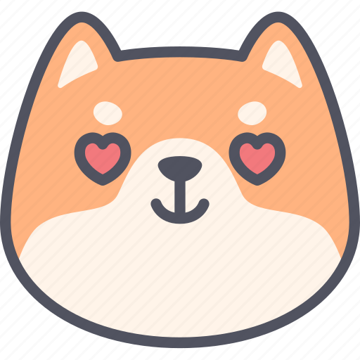 Love, dog, shiba inu, emoji, emotion, expression, feeling icon - Download on Iconfinder