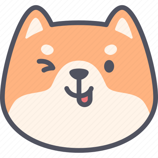 Naughty, dog, emoticon, shiba inu, emoji, emotion, expression icon - Download on Iconfinder