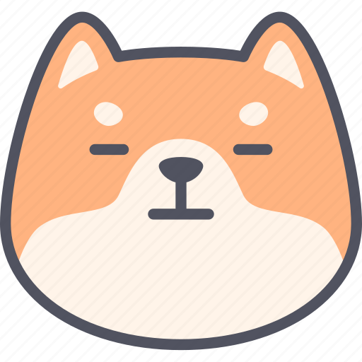 Neutral, dog, emoticon, shiba inu, emoji, emotion, expression icon - Download on Iconfinder