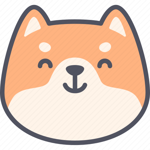 Smile, dog, emoticon, shiba inu, emoji, emotion, expression icon - Download on Iconfinder