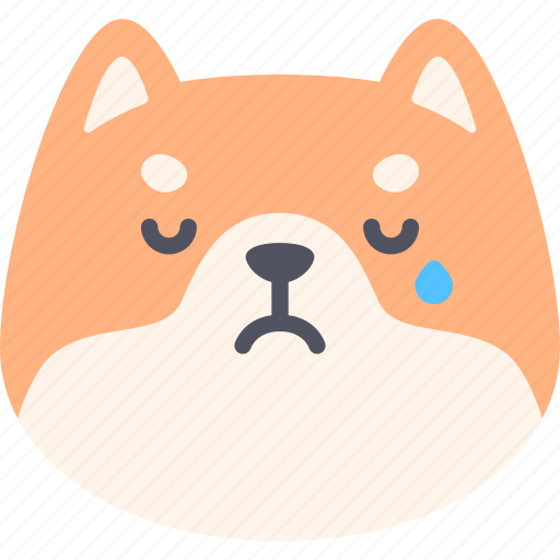 Cry, dog, shiba inu, emoji, emotion, expression, face icon - Download on Iconfinder