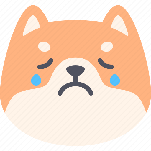 Cry, dog, emoticon, shiba inu, emoji, emotion, expression icon - Download on Iconfinder