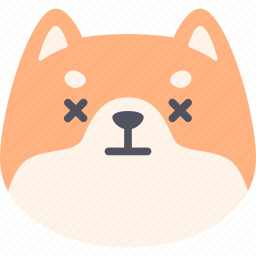 Dead, dog, shiba inu, emoji, expression, feeling, face icon - Download on Iconfinder