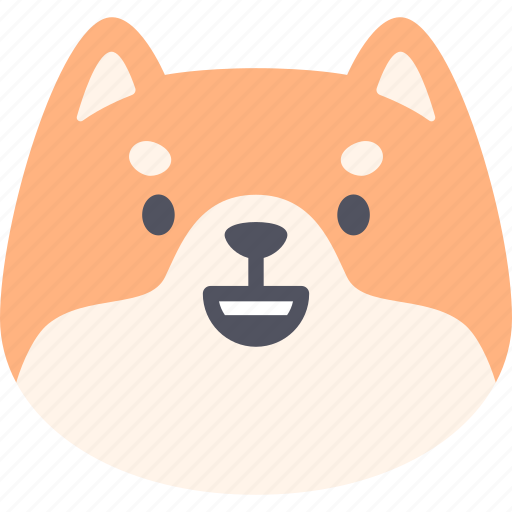 Happy, dog, shiba inu, emoji, emotion, expression, feeling icon - Download on Iconfinder
